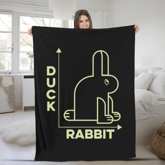 Math Duck Rabbit Fleece Blankets