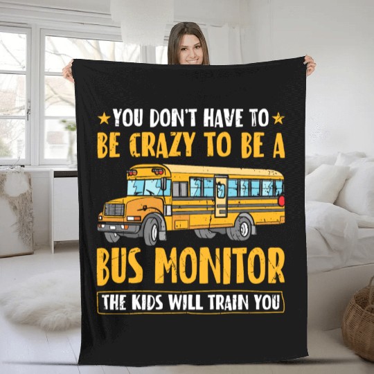 Bus Assistant Back To School Men Women School Bus Fleece Blankets