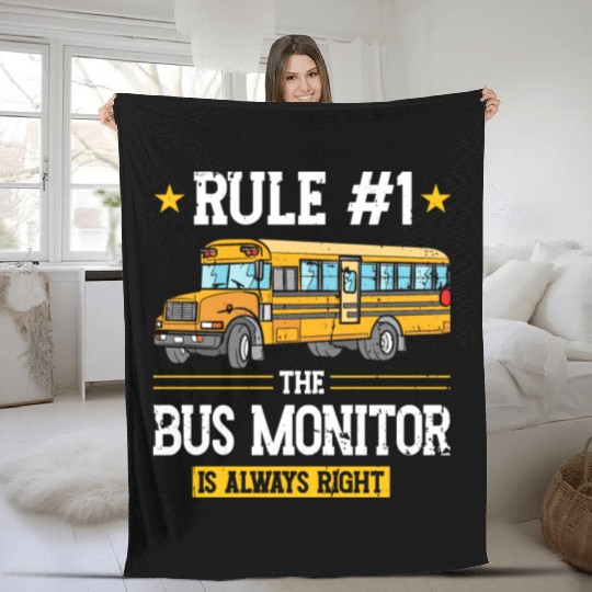 School Bus Aide Back To School Bus Monitor Fleece Blankets