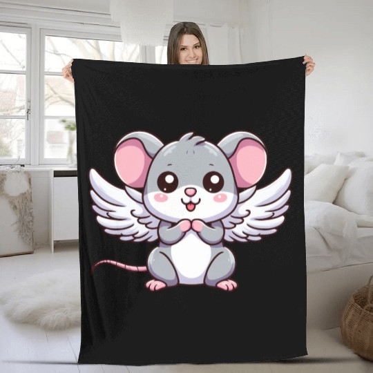 Mouse Angel Wings Fleece Blankets
