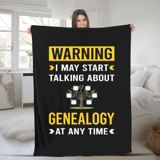 Warning Genealogy Genealogist Fleece Blankets