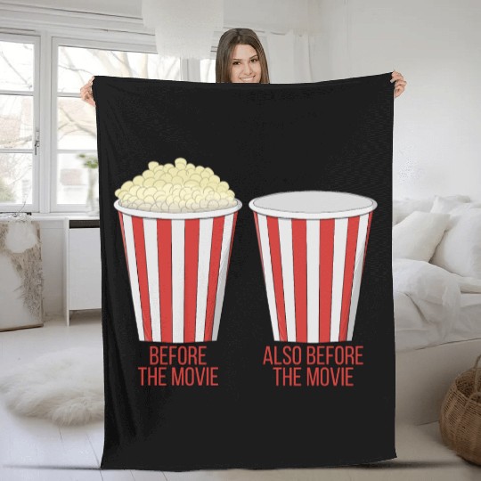 Popcorn at the cinema Fleece Blankets