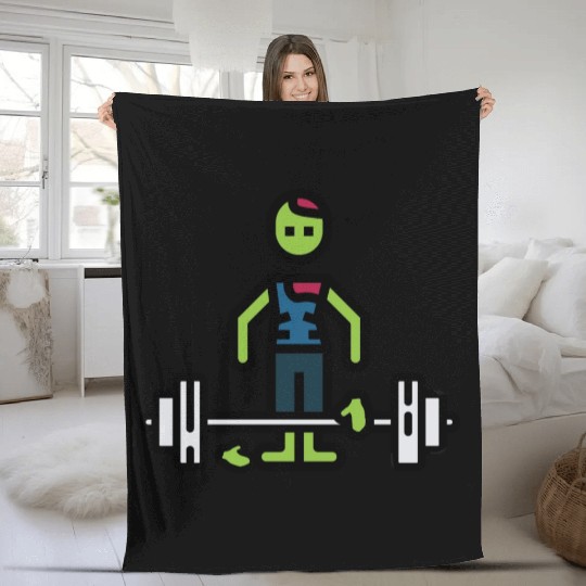 Deadlift Zombie Fleece Blankets