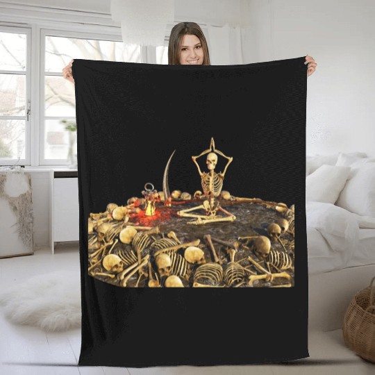 Yoga with friends Fleece Blankets