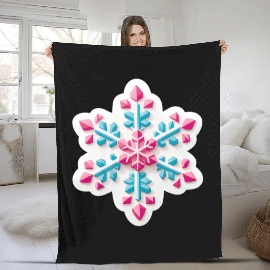 Crystal snowflake Fleece Blankets