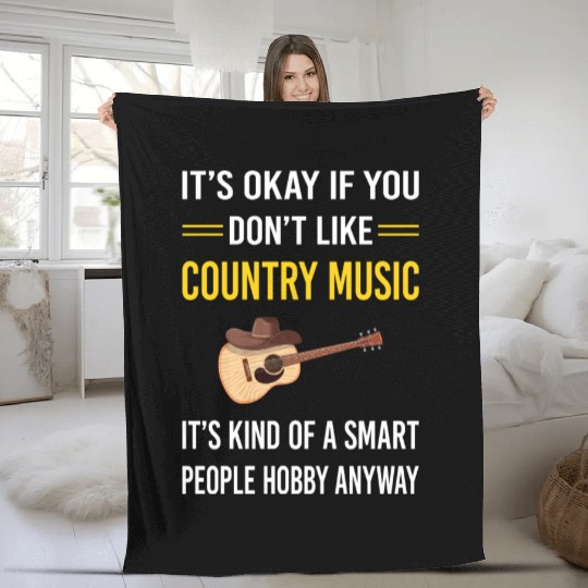 Smart People Country Music Fleece Blankets