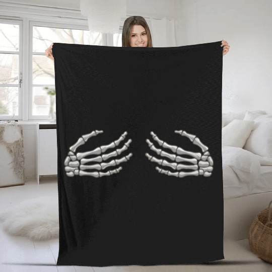 Halloween Skeleton Hands Fleece Blankets