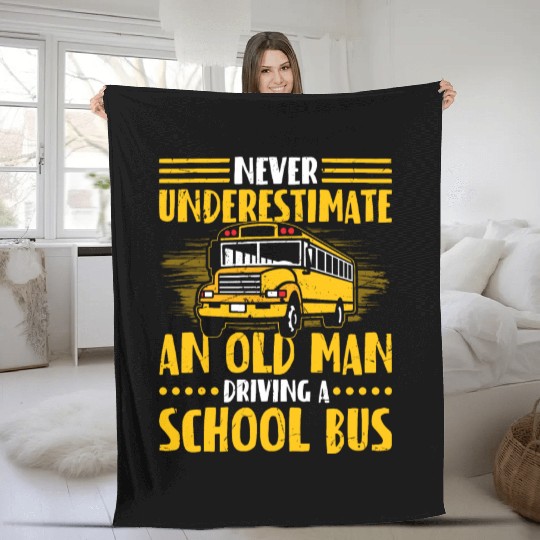School Bus Driver Fleece Blankets
