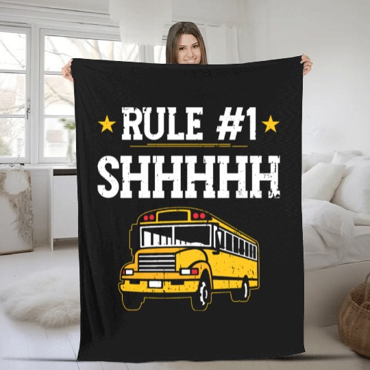 School Bus Monitor Aide Funny Bus Driver Fleece Blankets