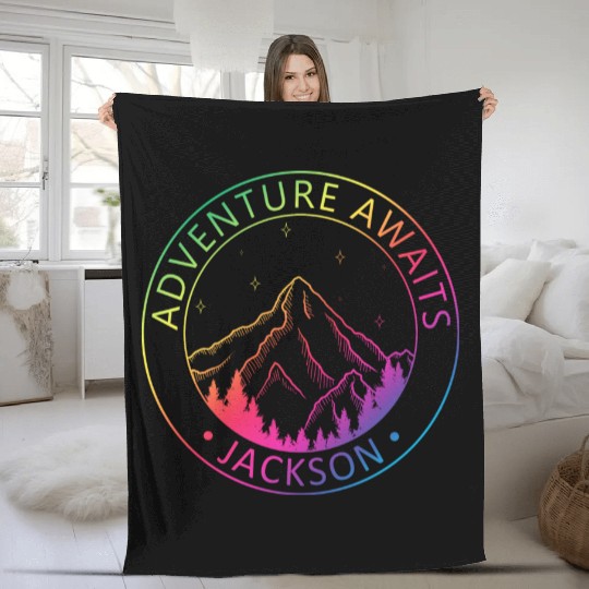 Jackson Jackson Hole Valley Wyoming Usa Adventure Fleece Blankets
