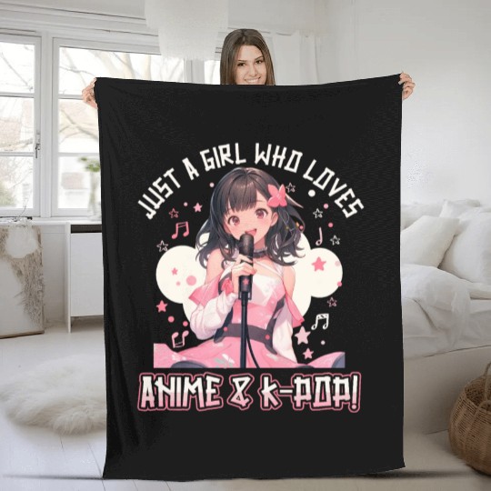 Just a Girl who loves Anime and K-Pop Fleece Blankets