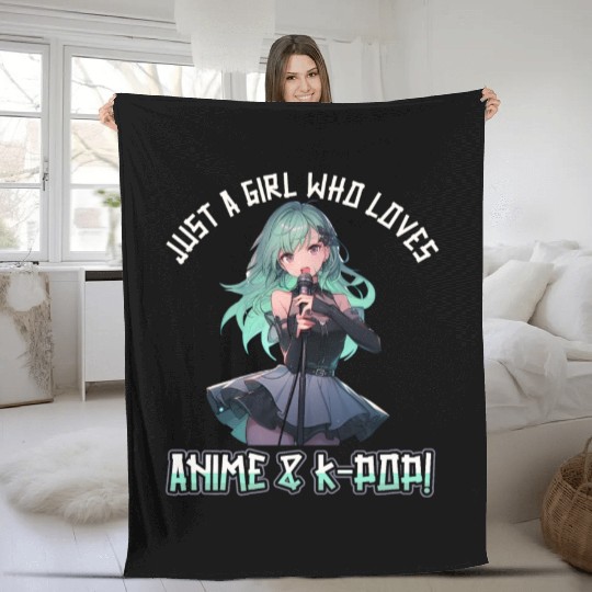 Just a Girl who loves Anime and K-Pop Fleece Blankets