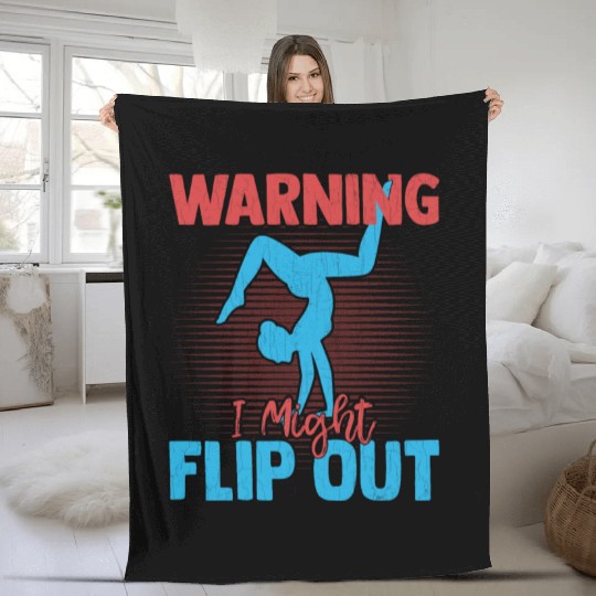 Warning I Might Flip Out Cheerleading Cheerleader Fleece Blankets