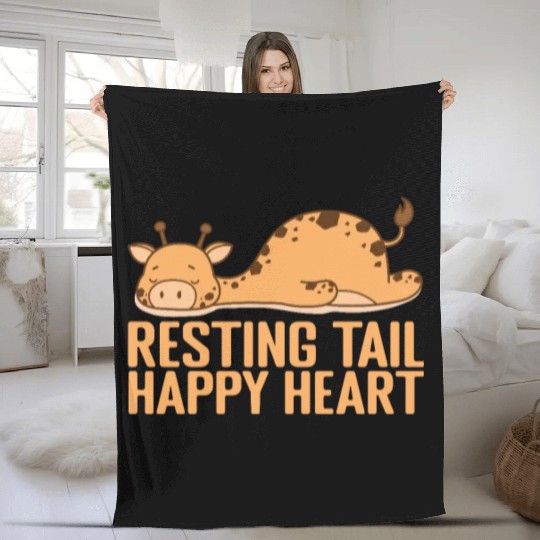 Resting Tail, Happy Heart Pajamas Pyjamas Fleece Blankets