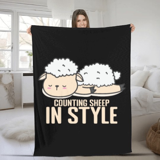 Counting Sheep in Style Pajamas Pyjamas Fleece Blankets