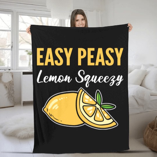 Easy Peasy Lemon Lemonade Vendor Gift Fleece Blankets