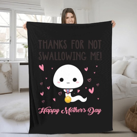 Funny Mother's Day Stickers Fleece Blankets