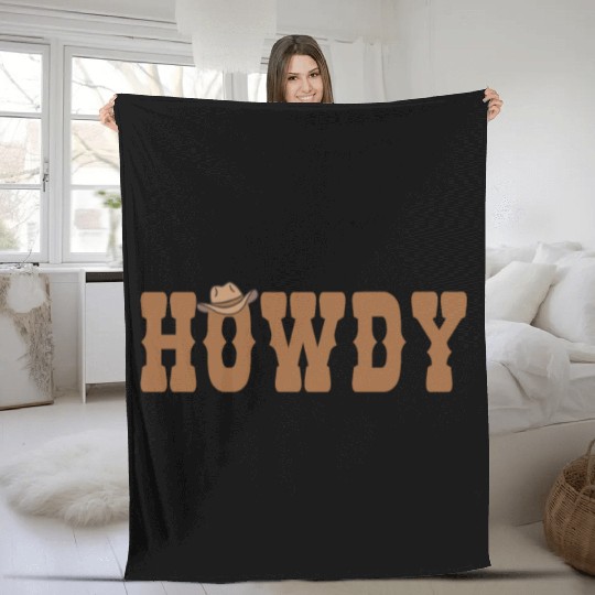 Howdy Rodeo Western Country Southern Fleece Blankets