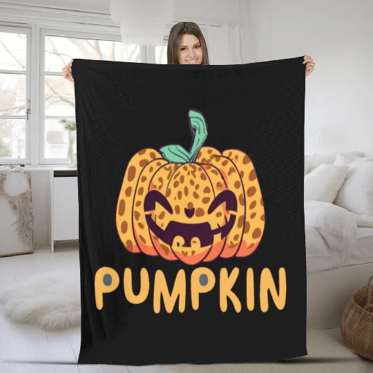 Giant Jack O' Lantern Face | Halloween Pumpkin Fleece Blankets