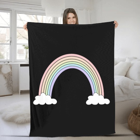 Pastel Rainbow Love Fleece Blankets