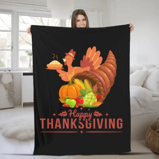 Happy Thanksgiving Fleece Blankets