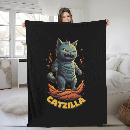 Catzilla Fleece Blankets