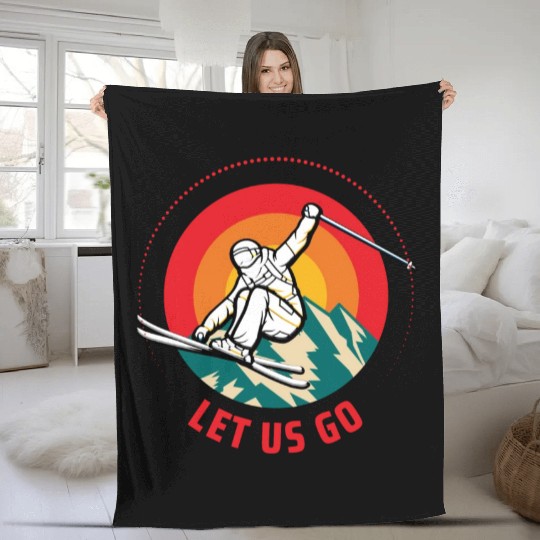 "Winter Wonderland Thrills: Snowboarder's Paradise Fleece Blankets
