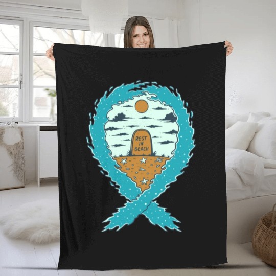 REST IN BEACH Fleece Blankets