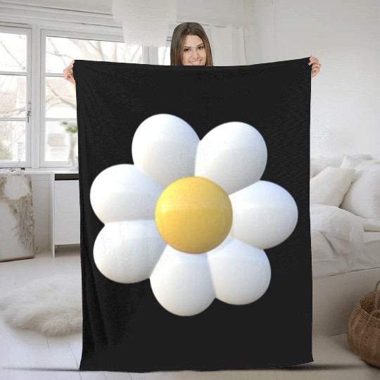 White Flower Fleece Blankets
