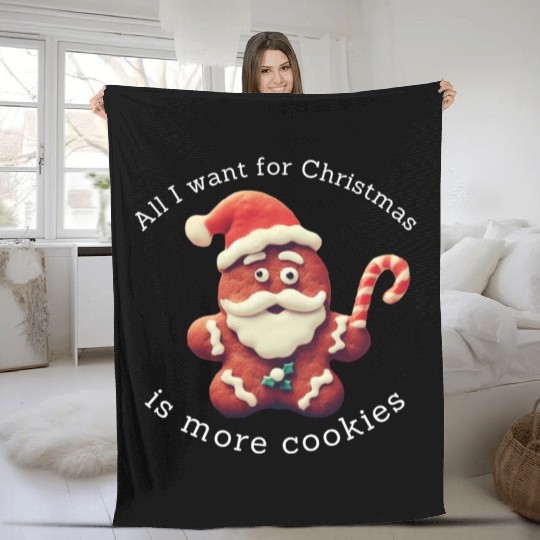 Funny Christmas Cookie Fleece Blankets