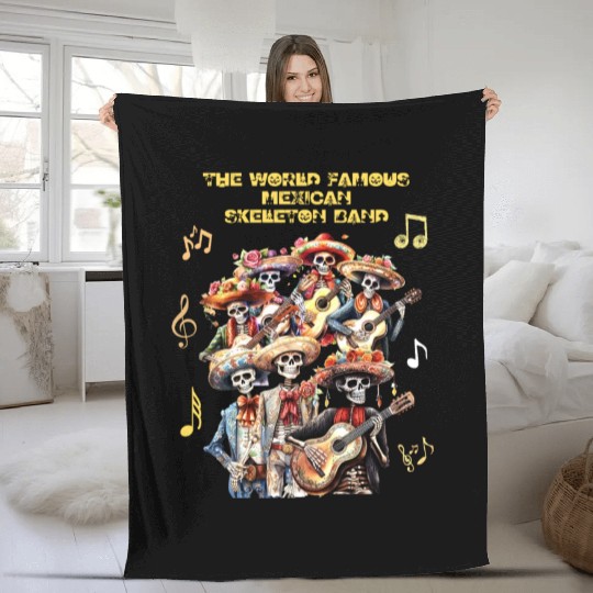Day of the Dead Skeleton Band Fleece Blankets