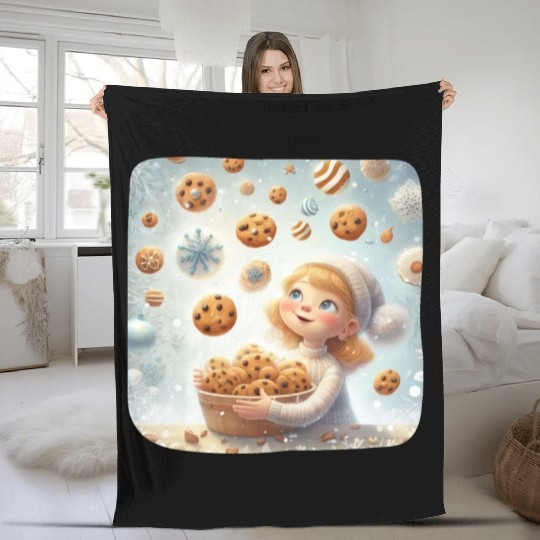Cookie Raining Wonderland Fleece Blankets