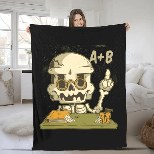 Halloween Costume Teacher Skeleton Fleece Blankets