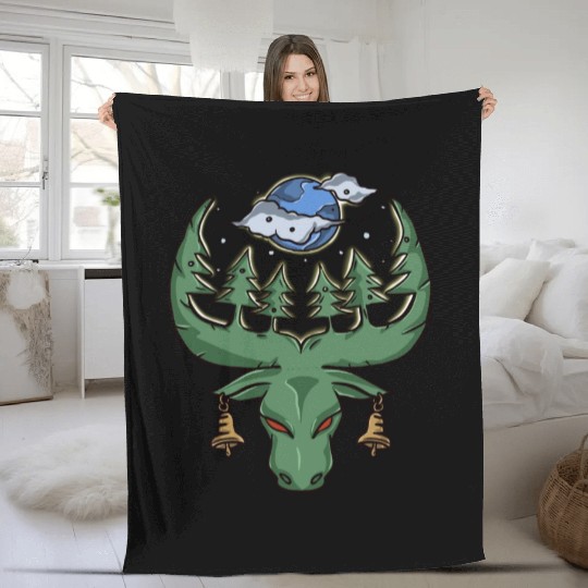 Merry Xmas Christmas Deer Fleece Blankets