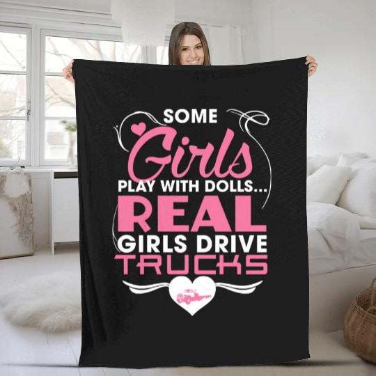 Real Girls Drive Trucks Fleece Blankets