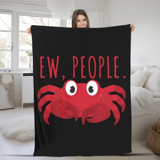 Ew People Sea Crab Fleece Blankets