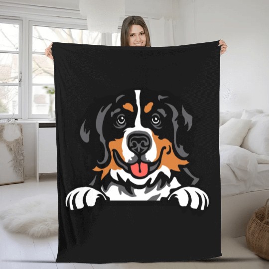 Bernese Mountain Dog Fleece Blankets