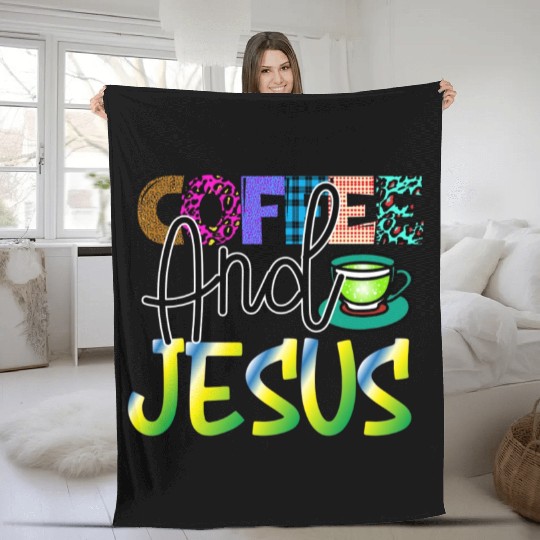 Coffee And Jesus Fleece Blankets