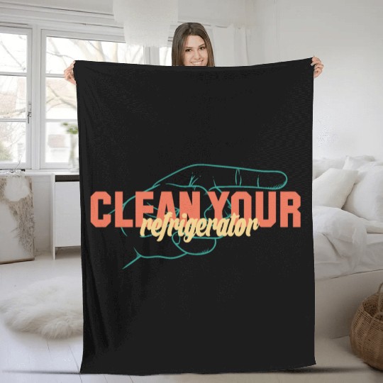 clean your refrigerator Fleece Blankets
