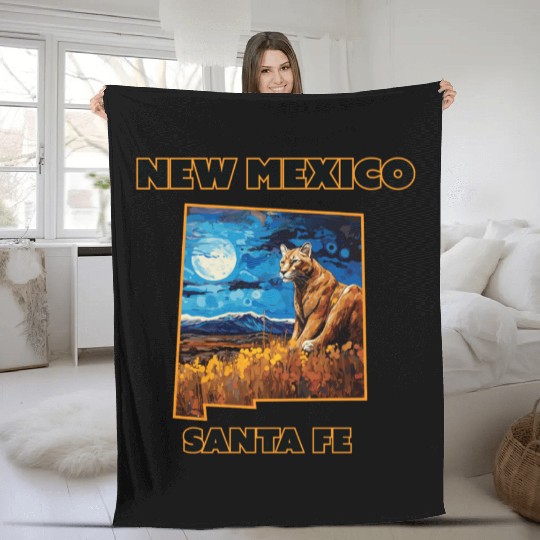 New Mexico - Cougar Fleece Blankets
