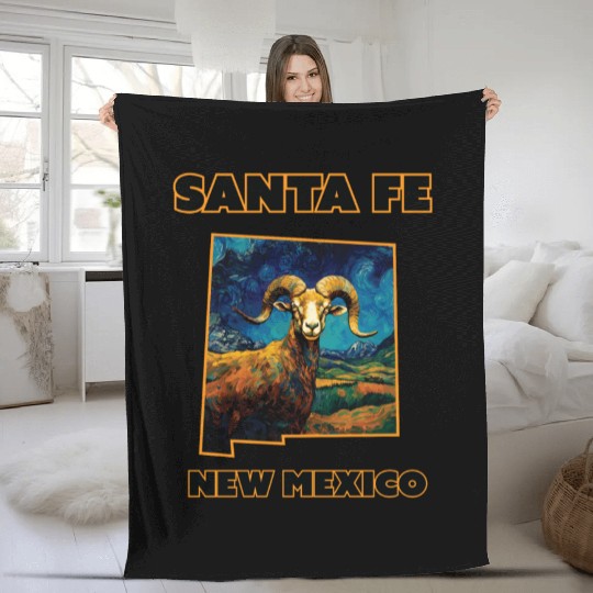 New Mexico - Big Horn Sheep Fleece Blankets