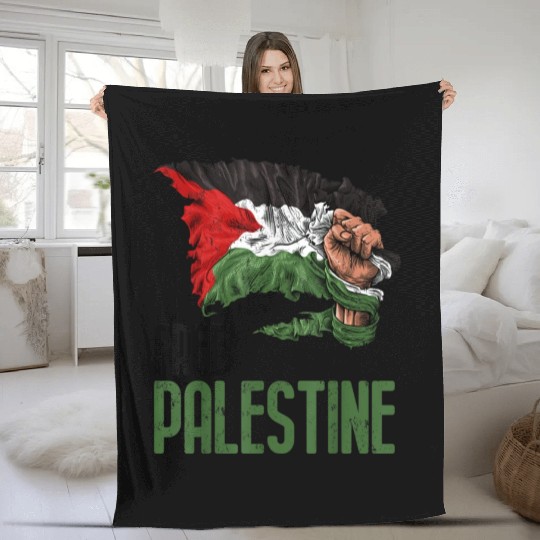 FREE PALESTINE FLAG GAZA Fleece Blankets