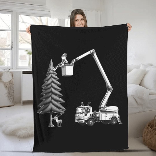 Elf Tree Worker Fleece Blankets