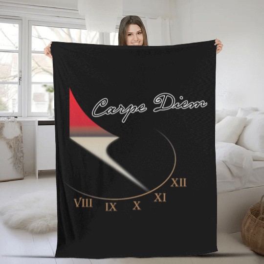 Carpe Diem. Time is Running Out Fleece Blankets