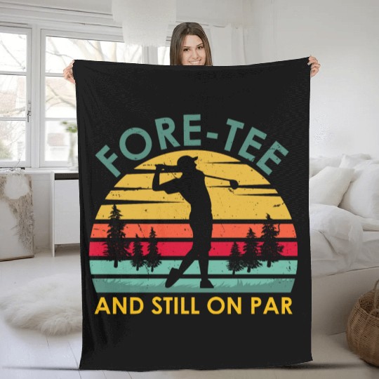 Funny 40th birthday Golf Player For Men Golfer Fleece Blankets
