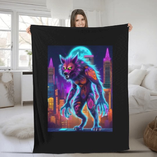 werewolf Fleece Blankets
