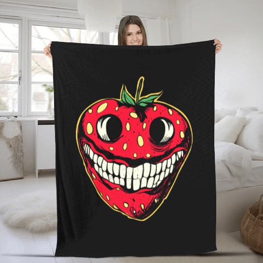 Strawberry Jack-o-lantern Fleece Blankets
