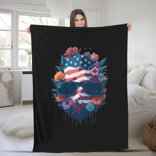 Usa patriotic Vector Fleece Blankets