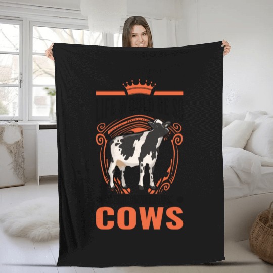 Cow Cattle Breeder Land, Farmer Cows Fleece Blankets