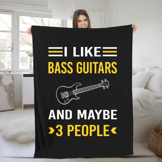 3 People Bass Guitar Guitars Guitarist Fleece Blankets